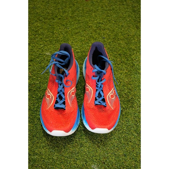 Saucony Kinvara 14 Mens‎ US 8 Running Shoes Red Blue White Athletic Sneakers - Picture 2 of 8